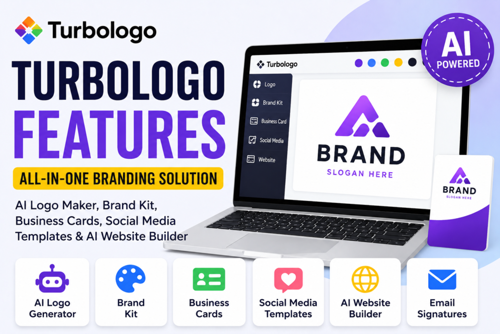 Turbologo Features: AI Logo Maker, Brand Kit & Website Builder