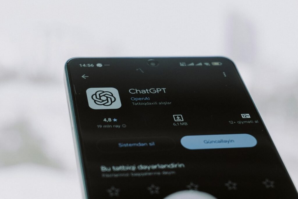 ChatGPT app open on a smartphone
