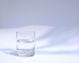 Clear glass filled with drinking water