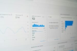 Computer screen displaying business data