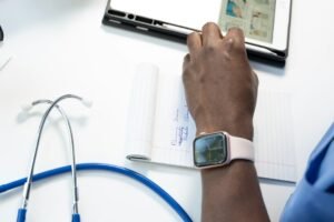 Hand holding a smartwatch
