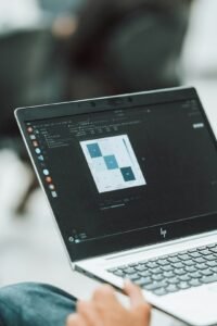 Laptop displaying a statistical data table