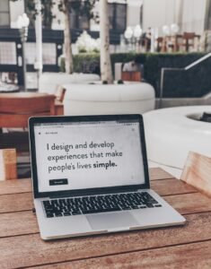 Laptop on a desk used for building a website