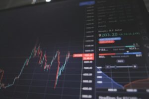 Screen showing a bitcoin trading chart