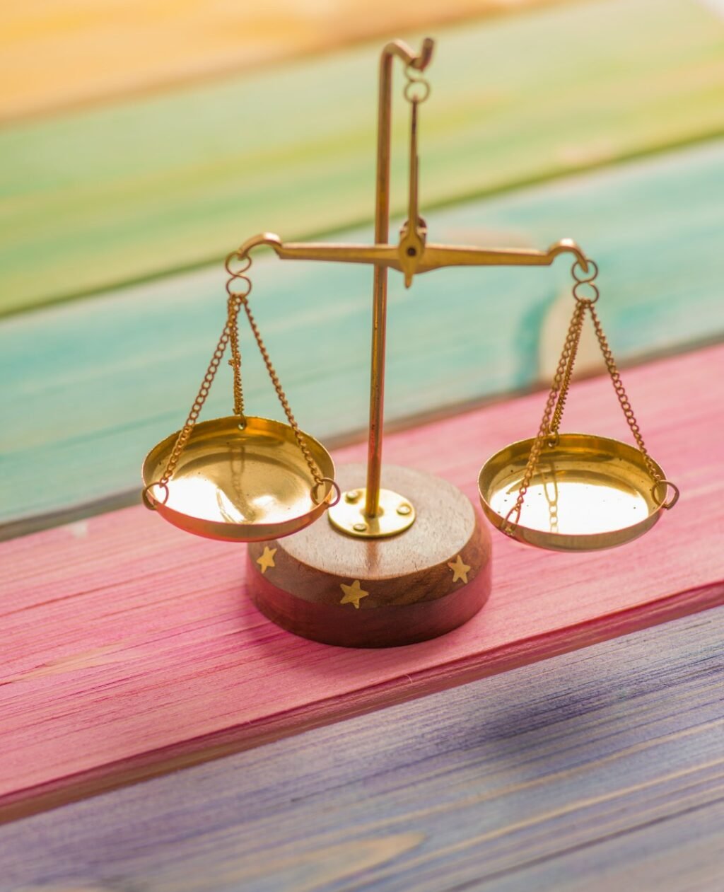 Small gold balance scale