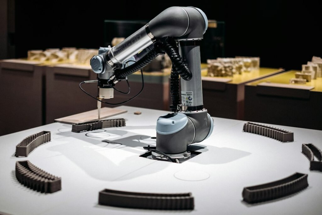 Small robot sitting on a table