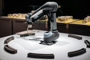 Small robot sitting on a table