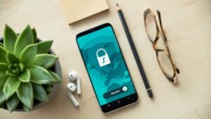 Smartphone displaying a privacy security lock icon, representing browser cookie and data tracking protections