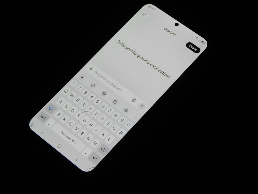 Smartphone showing an AI chat interface, illustrating ChatGPT pricing plans for mobile and web users