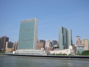 United Nations headquarters complex beside the East River in Manhattan, New York