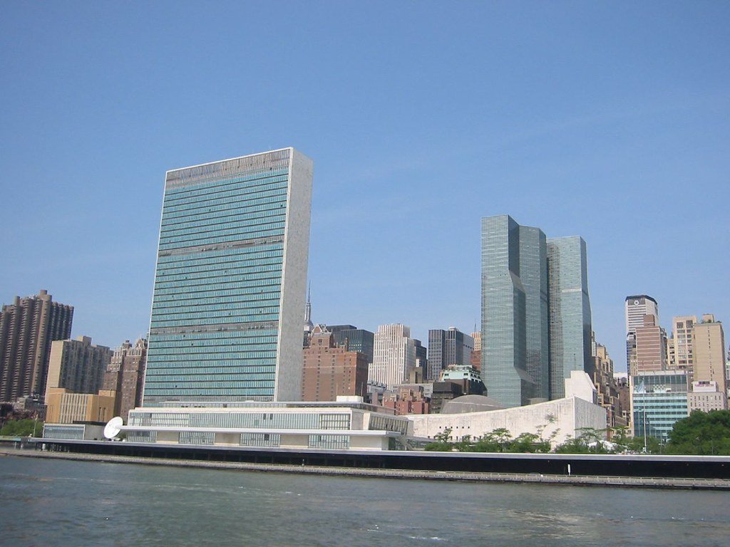 United Nations headquarters complex beside the East River in Manhattan, New York